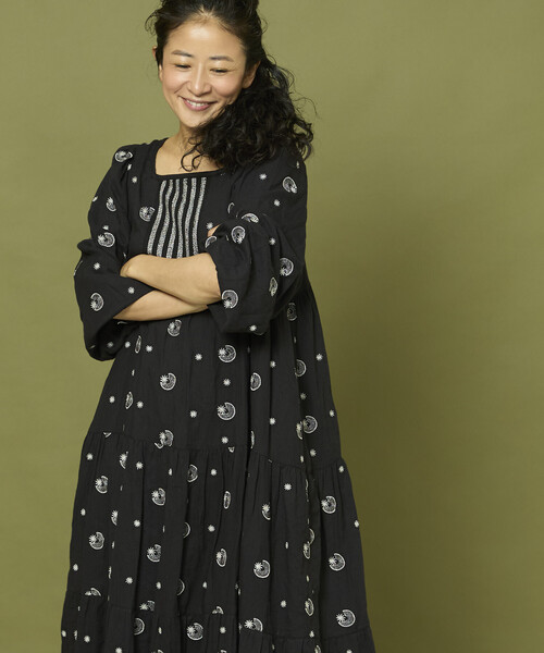 「Freada」 長袖ワンピース ONE SIZE ブラック レディース
