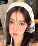 スカーフ バンダナ レース 花柄 三角巾 バブ...の詳細画像5