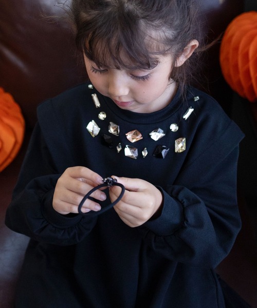 「Rora」 「KIDS」長袖ワンピース 110cm ブラック キッズ_画像3