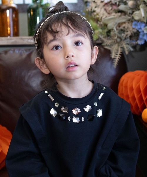 「Rora」 「KIDS」長袖ワンピース 110cm ブラック キッズ_画像4