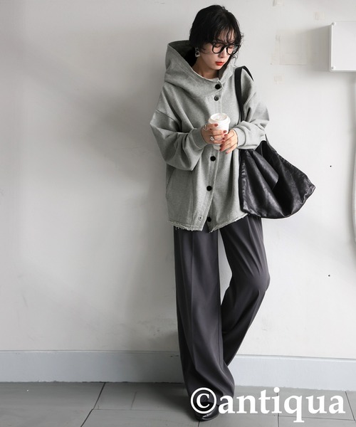 「antiqua」 カーディガン ONESIZE 杢グレー レディース_画像4
