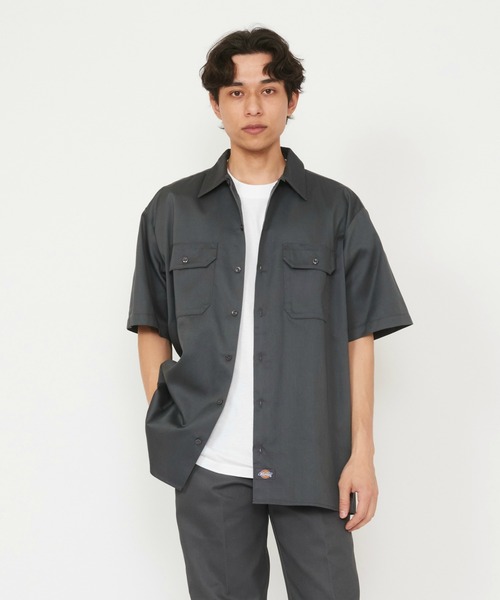 Lafayette ディッキーズ　ブラック半袖ワークシャツ　Lサイズ Dickies（ディッキーズ） シャツ 半袖 ワークシャツ 半袖 ”1574 メンズ