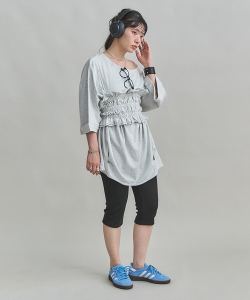 「MIRROR STOKE」 半袖カットソー MEDIUM ブルー レディース_画像2