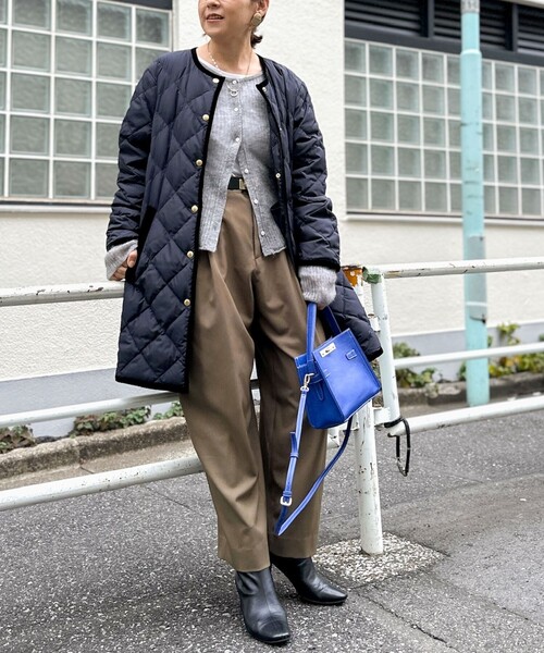 【TAION×LIMONTA】別注ベロアパイピングロングダウン NOLLEY'S（ノーリーズ） ダウンコート ダウンジャケット 「TAION