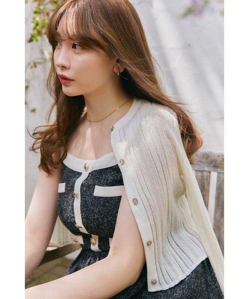 「Her lip to」 ニットカーディガン S パープル レディース_画像8
