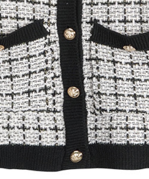 meJane（ミージェーン） カーディガン チェック柄ツイードカーディガン