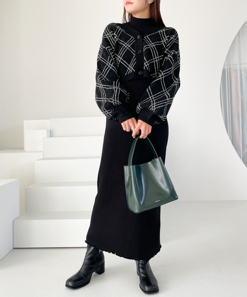 Heather ワンピース 2PニットカーディガンSETワンピース 168054