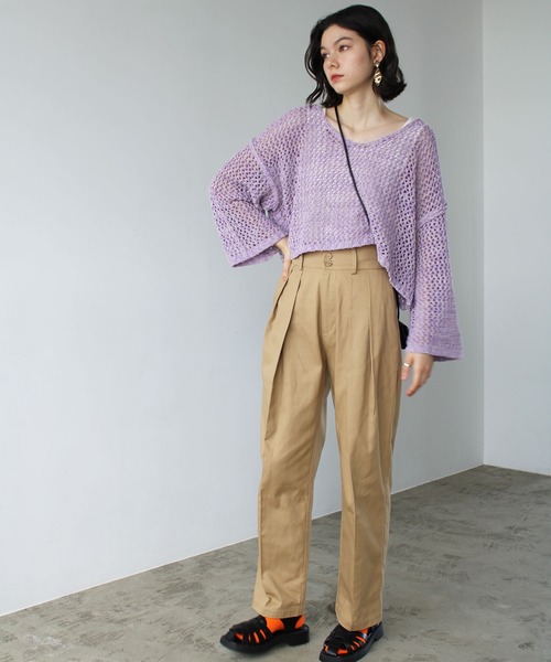 Theory グレー チノパン Zaine 新品タグ付き 高身長 ストレッチチェックワイドパンツ 丈長め・トールサイズ