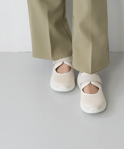 menue スニーカー 厚底 ベルクロメッシュ メリージェーン