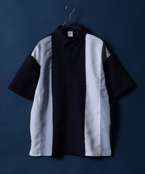 ANPAS シャツ Material Mix Color Switching Design Shirt/異