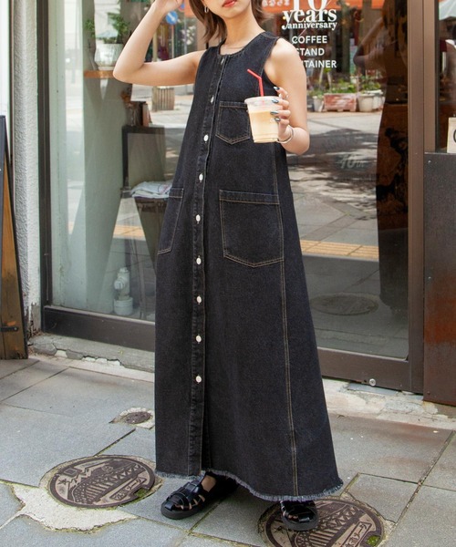 ワンピース デニムサロペットスカート : ZOZOTOWN Yahoo!店 - 通販