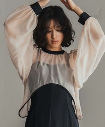 GIRL DRESS FOR NOW ドレス バックリボンシアーショート丈