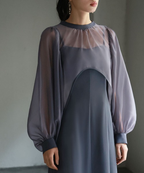 GIRL DRESS FOR NOW ドレス バックリボンシアーショート丈