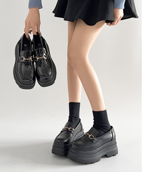 【fitflop/フィットフロップ】 ローファー ビットローファー 厚底 F-LUMA チャンキー-スナッフルボックス-レザーD/ウェッジ