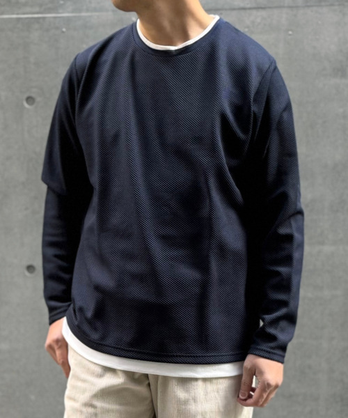 ル*ー様 ryaw レイヤードカットソー　ロンt ネイビー　Mサイズ　ポーカーズ ikka（イッカ） tシャツ 「おっさんずラブ着用商品」パイナップル