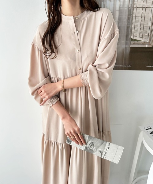 GeeRA シャツワンピース 前後2WAYティアードシャツワンピース