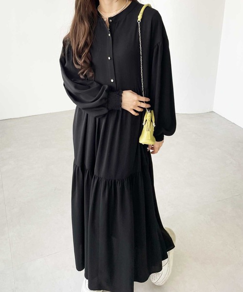 GeeRA シャツワンピース 前後2WAYティアードシャツワンピース