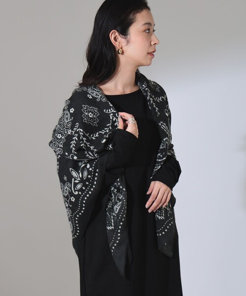 美品✨Demi-Luxe BEAMS ビームス　カシミヤ100 ストールマフラー Demi-Luxe BEAMS ストール マフラー manipuri / バンダナ