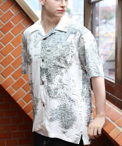 ブラウス シャツ 「HOUSTON」ALOHA SHIRT (MAP) レディース メンズ HOUSTON シャツ アロハシャツ(MAP) メンズ レディース