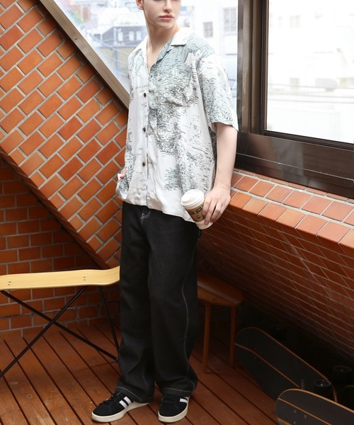 ブラウス シャツ 「HOUSTON」ALOHA SHIRT (MAP) レディース メンズ HOUSTON シャツ アロハシャツ(MAP) メンズ レディース