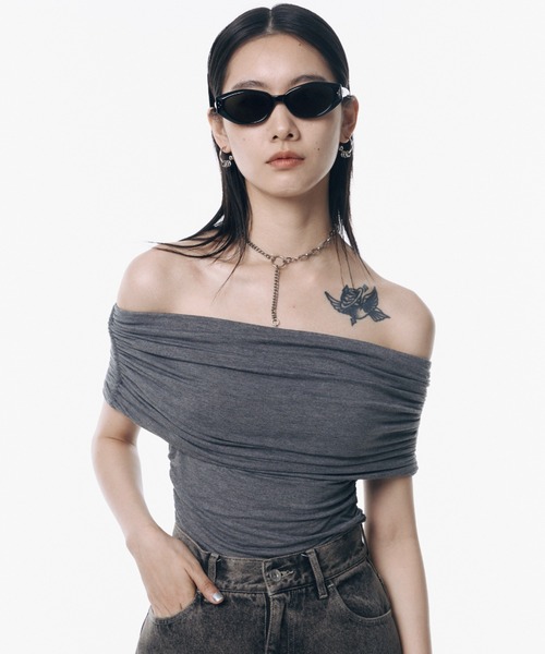 トップス JOSEMOON GATHER OFF SHOULDER TOPS JOSE MOON tシャツ GATHER OFF SHOULDER TOPS/ギャザーオフ