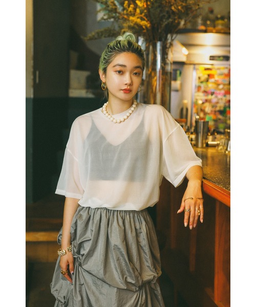 ssisil フリルトップス FRONT ZIP FRILL TOPS フロントジップ フリル トップス 夏服（T