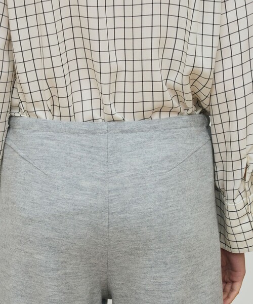 ワイドパンツ パンツ ニットコンビネーション ドローストリングパンツ レディースの画像