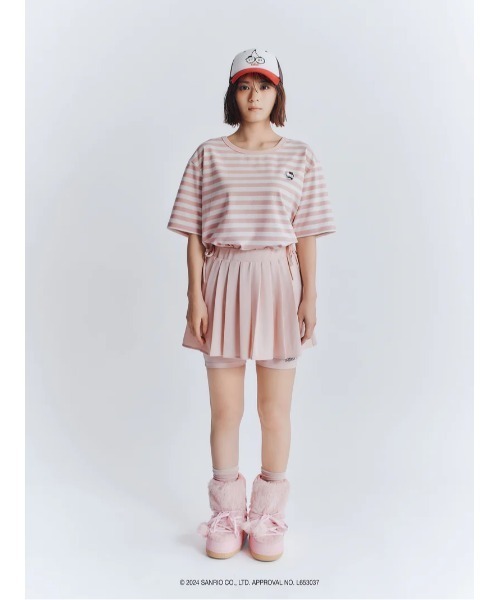 tシャツ KIRSH X HELLO KITTY STRIPE OVERFIT T-SHIRT/キルシー ハローキティ ストライプ Tシャツ レディー tシャツ KIRSH X HELLO KITTY STRIPE OVERFIT T-SHIRT/キルシー