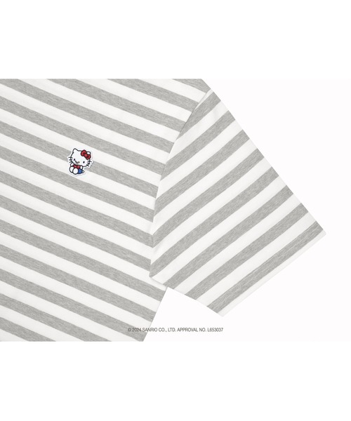 tシャツ KIRSH X HELLO KITTY STRIPE OVERFIT T-SHIRT/キルシー ハローキティ ストライプ Tシャツ レディー tシャツ KIRSH X HELLO KITTY STRIPE OVERFIT T-SHIRT/キルシー