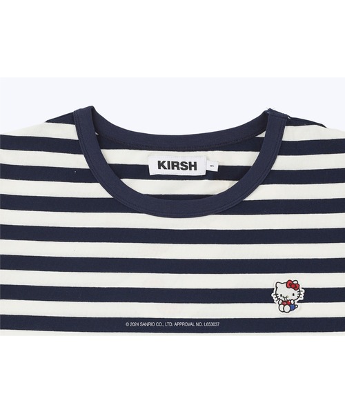 tシャツ KIRSH X HELLO KITTY STRIPE OVERFIT T-SHIRT/キルシー ハローキティ ストライプ Tシャツ レディー tシャツ KIRSH X HELLO KITTY STRIPE OVERFIT T-SHIRT/キルシー