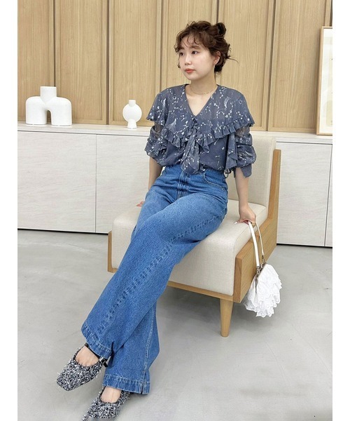LILY BROWN ジーンズ デニム デニムパンツ ハイライズワイド