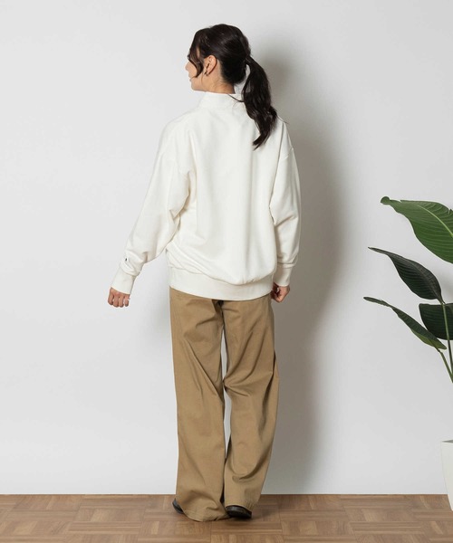Champion トレーナー スウェット 「Champion」プリントハーフZIP