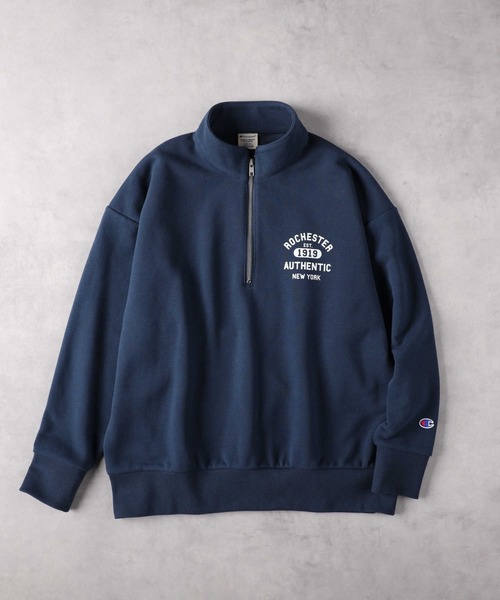 トレーナー スウェット 「Champion」プリントハーフZIP レディース Champion トレーナー スウェット 「Champion」プリントハーフZIP