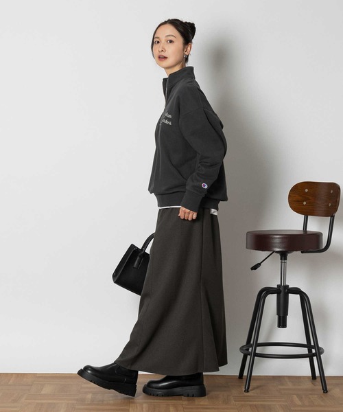 トレーナー スウェット 「Champion」プリントハーフZIP レディース Champion トレーナー スウェット 「Champion」プリントハーフZIP