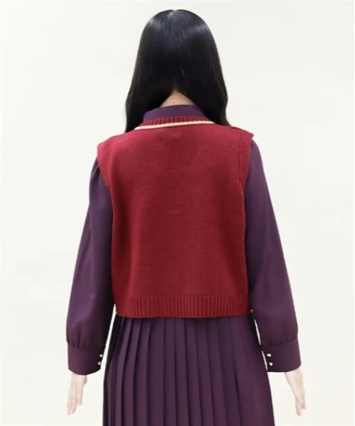 axes femme POETIQUE ベスト ジレ レースアップニットベスト