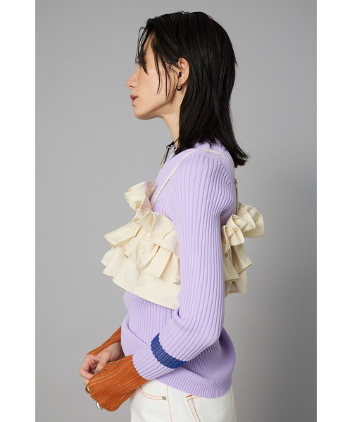 Layered Balloon ショートビスチェ Futier Land マルチway チュール フリル レディース トレンド