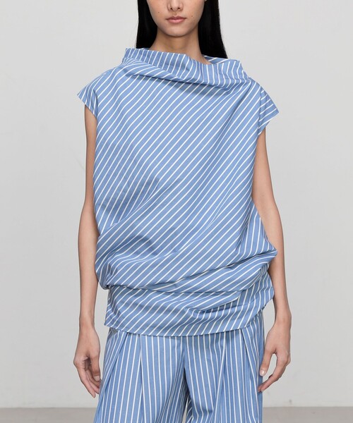 TOMORROWLAND .B ブラウス シャツ コットン ハイカウントストライプ  