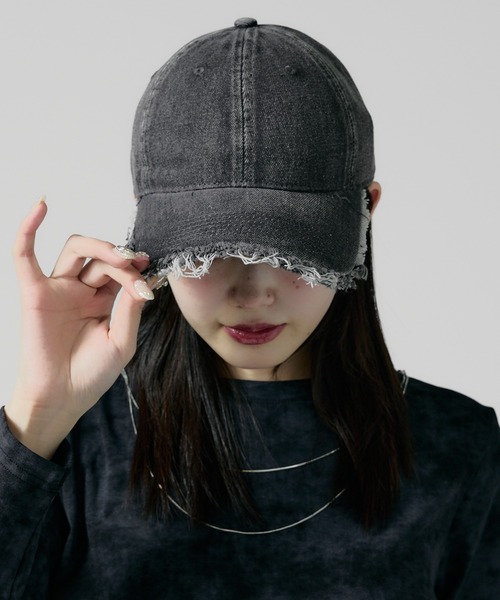 Chick キャップ 帽子 Damage processing Denim Cap