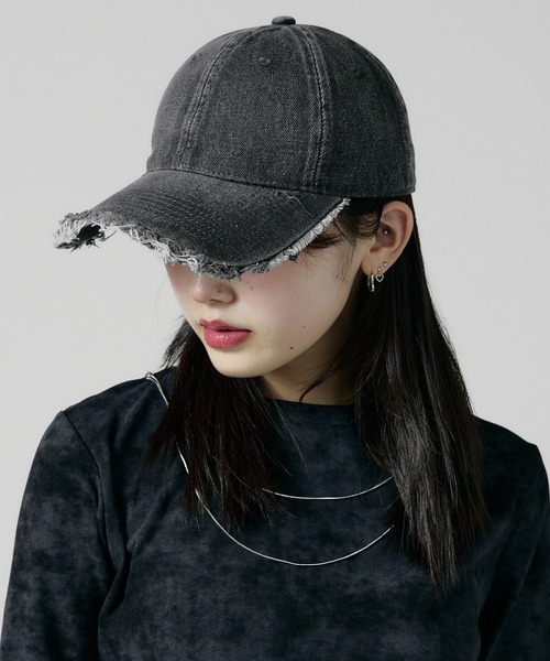 RRL　black denim cap　デニムキャップ Chick キャップ 帽子 Damage processing Denim Cap