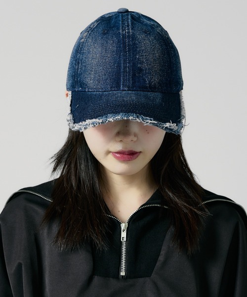 Chick キャップ 帽子 Damage processing Denim Cap