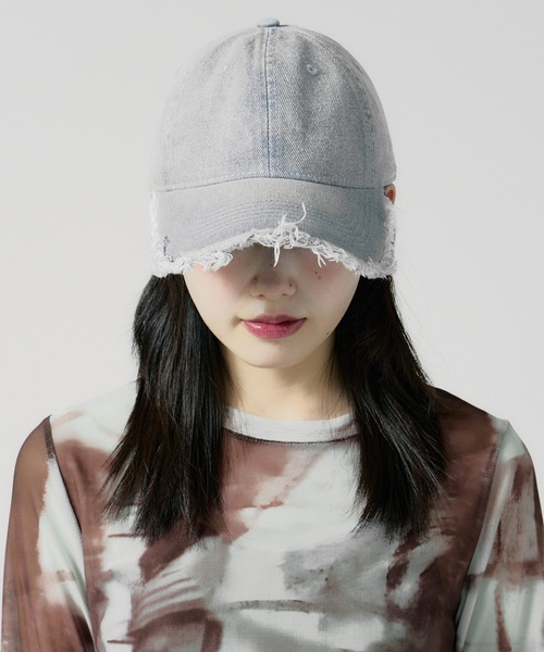 Chick キャップ 帽子 Damage processing Denim Cap