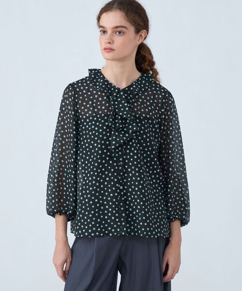24SS Ballsey スピアワート フラワープリント フレアスリーブブラウス セール 40%OFF】スピアワートフラワープリント フレアスリーブ