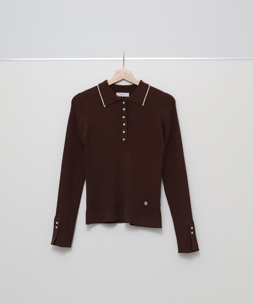 MUHET ポロシャツ ポロ ribbed knit polo / リブニットポロ