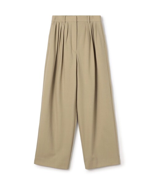 ワイドパンツ パンツ ウールドスキン ワイドタックパンツ レディースの画像