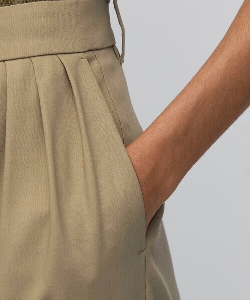 ワイドパンツ パンツ ウールドスキン ワイドタックパンツ レディースの画像