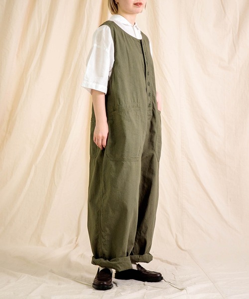 Brocante/ブロカント　綿麻バックサテンバロンサロペット Brocante（ブロカント）の「[Brocante / ブロカント] 綿麻バック