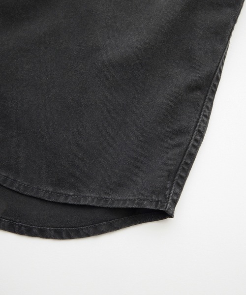 ブラウス シャツ FADED FACE S/S SHIRT レディース FACE LABEL LIGHT DENIM S/S SHIRT（シャツ/ブラウス）｜X-girl