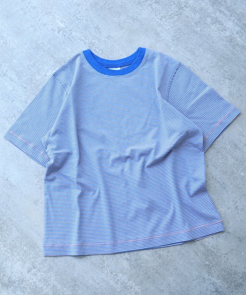 bulle de savon tシャツ ミジンボーダー 半袖Tシャツ レディース