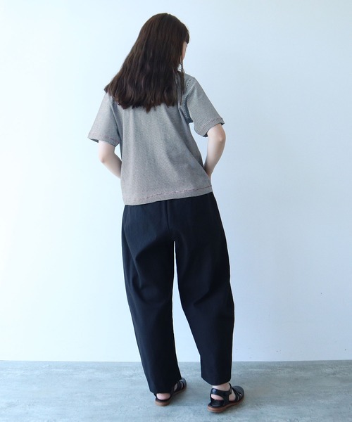 bulle de savon tシャツ ミジンボーダー 半袖Tシャツ レディース