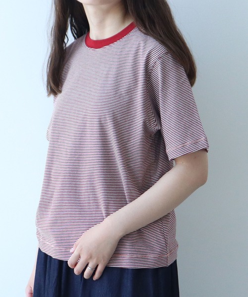 tシャツ ミジンボーダー 半袖Tシャツ レディース bulle de savon tシャツ ミジンボーダー 半袖Tシャツ レディース